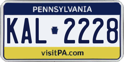 PA license plate KAL2228