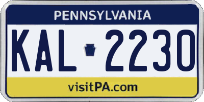PA license plate KAL2230