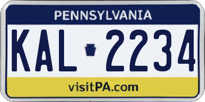 PA license plate KAL2234