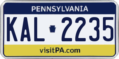 PA license plate KAL2235