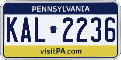 PA license plate KAL2236