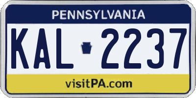 PA license plate KAL2237