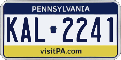 PA license plate KAL2241
