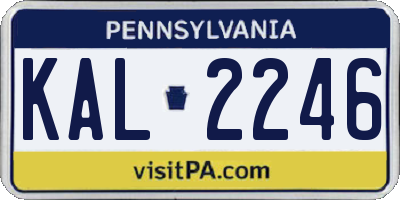 PA license plate KAL2246