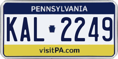 PA license plate KAL2249