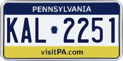 PA license plate KAL2251