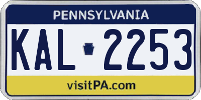 PA license plate KAL2253