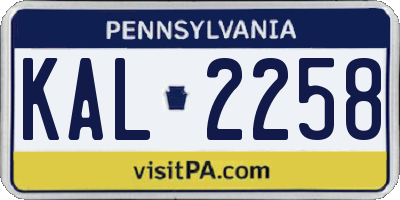 PA license plate KAL2258
