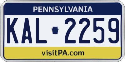 PA license plate KAL2259