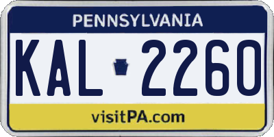 PA license plate KAL2260