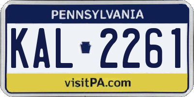 PA license plate KAL2261