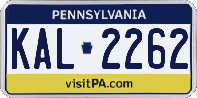 PA license plate KAL2262