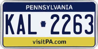 PA license plate KAL2263