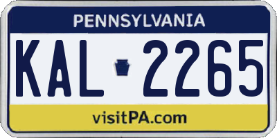 PA license plate KAL2265