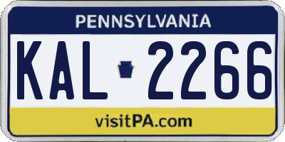 PA license plate KAL2266