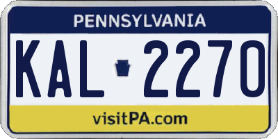 PA license plate KAL2270
