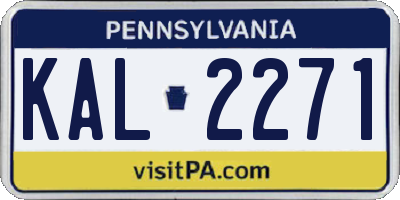 PA license plate KAL2271