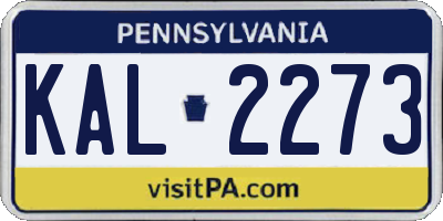 PA license plate KAL2273
