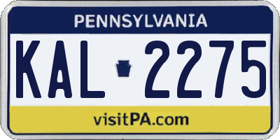 PA license plate KAL2275