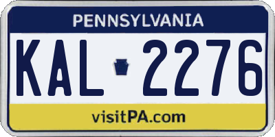 PA license plate KAL2276