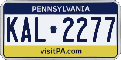 PA license plate KAL2277