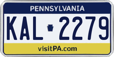 PA license plate KAL2279