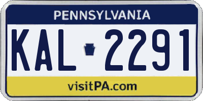 PA license plate KAL2291