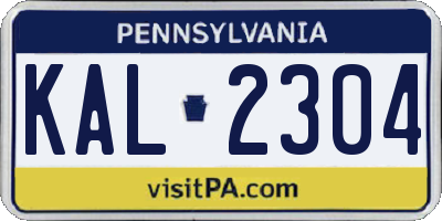 PA license plate KAL2304