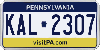 PA license plate KAL2307