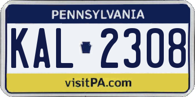 PA license plate KAL2308