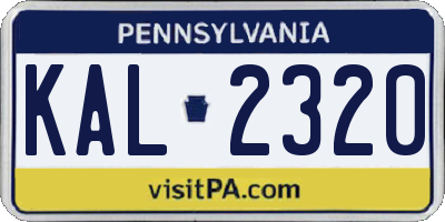 PA license plate KAL2320