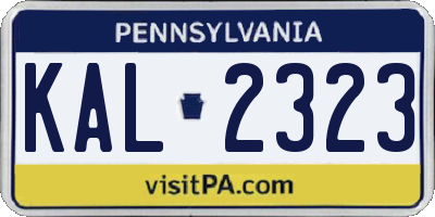 PA license plate KAL2323