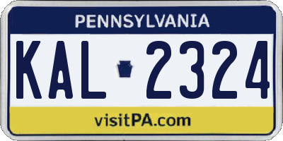 PA license plate KAL2324