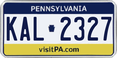 PA license plate KAL2327