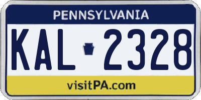 PA license plate KAL2328