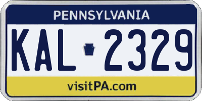 PA license plate KAL2329