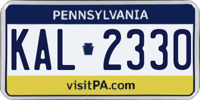 PA license plate KAL2330