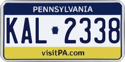 PA license plate KAL2338