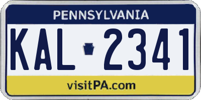 PA license plate KAL2341
