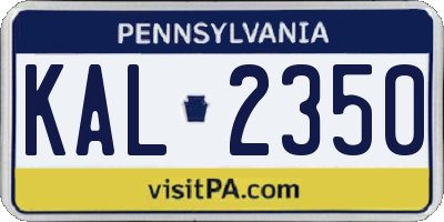 PA license plate KAL2350