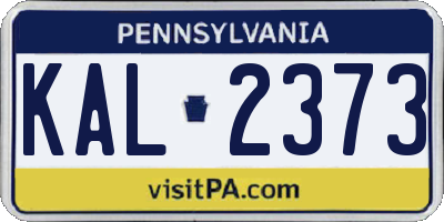 PA license plate KAL2373