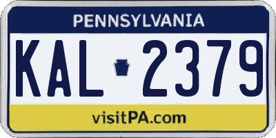 PA license plate KAL2379