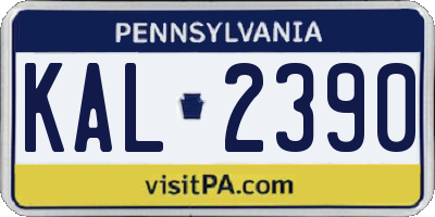 PA license plate KAL2390