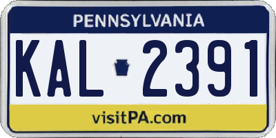 PA license plate KAL2391