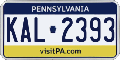 PA license plate KAL2393