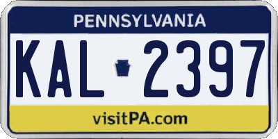 PA license plate KAL2397