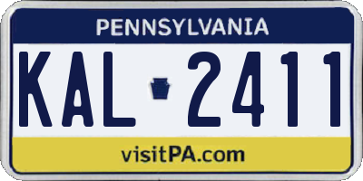 PA license plate KAL2411