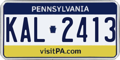 PA license plate KAL2413