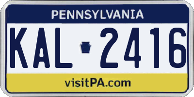 PA license plate KAL2416