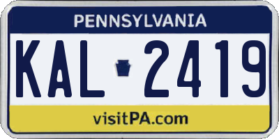PA license plate KAL2419